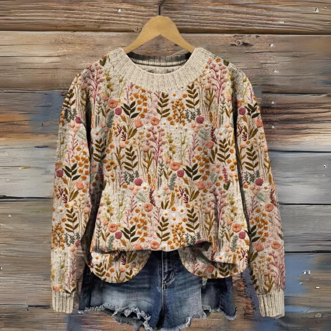 Brigitte™ | Pull élégant avec imprimé floral