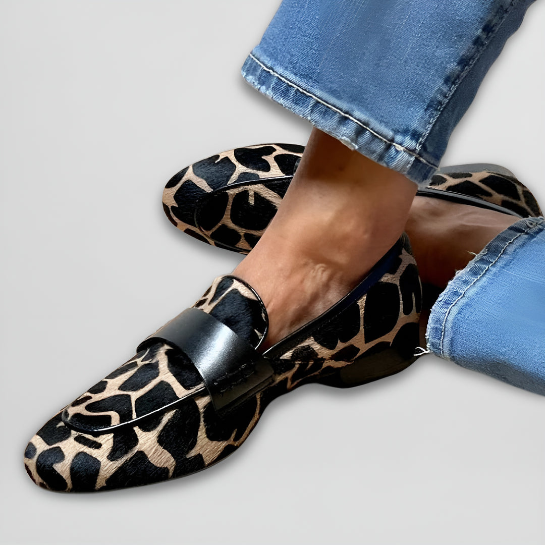Isadore™ | Mocassins à imprimé animal et touches colorées