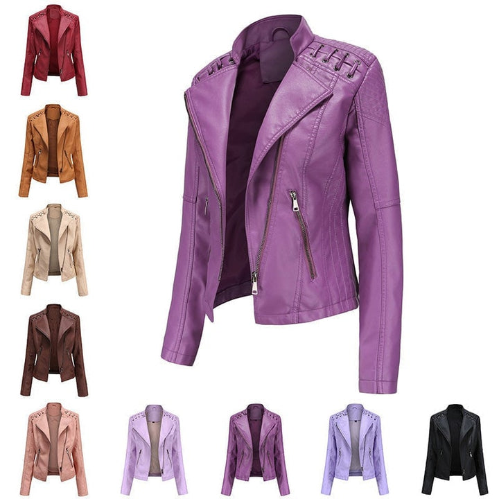 Célia™ | Veste en cuir d'agneau lavé
