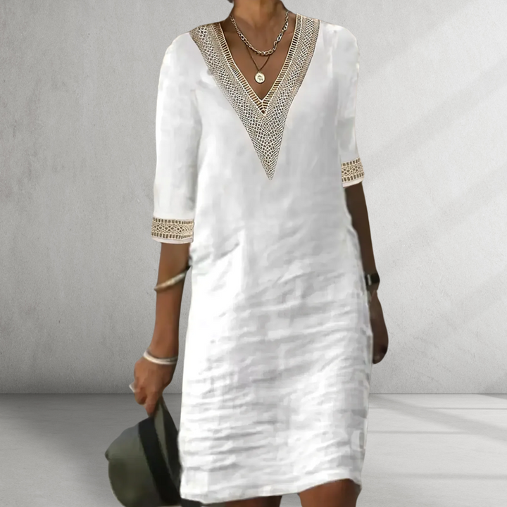 Delphine™ | Robe d'été en coton et lin