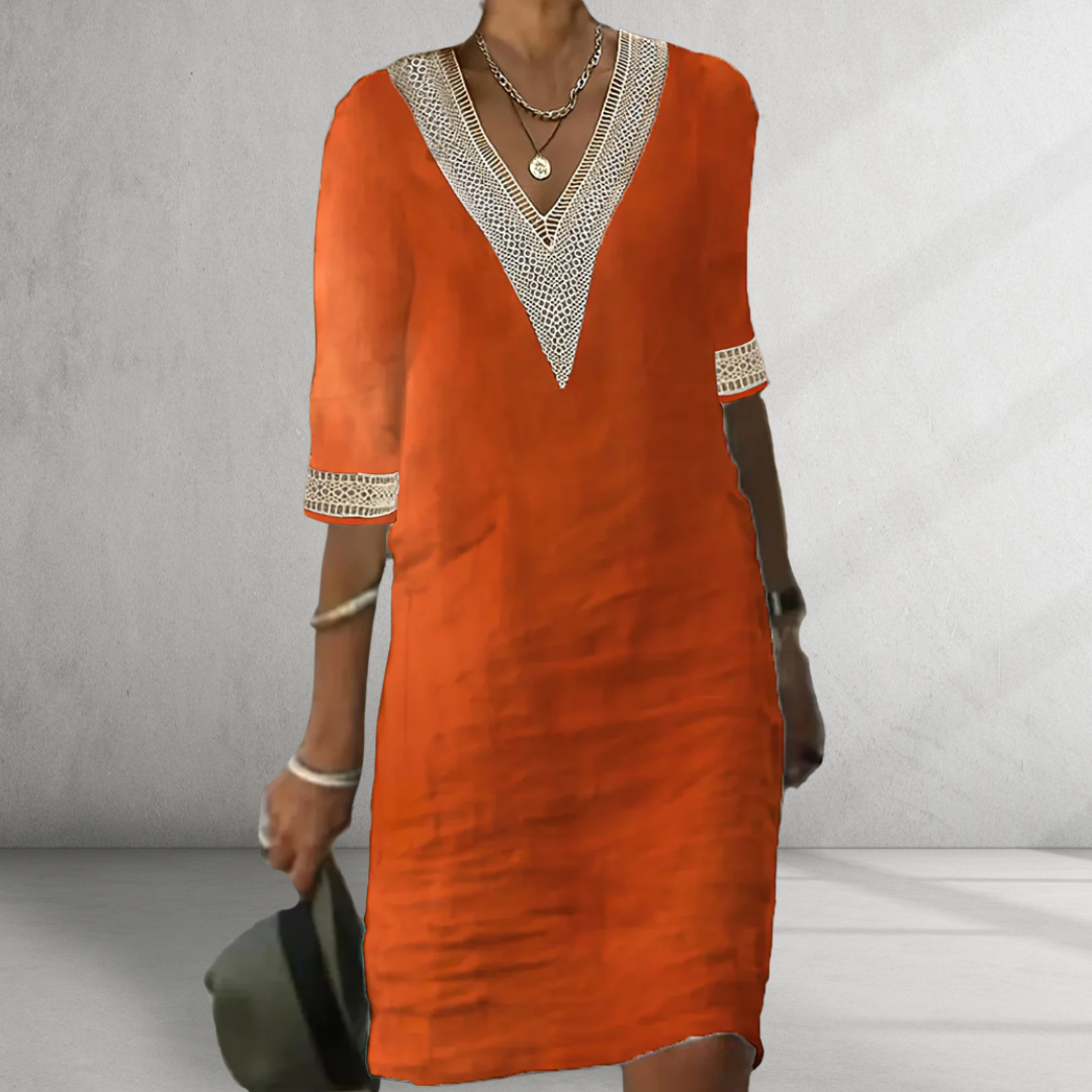 Delphine™ | Robe d'été en coton et lin