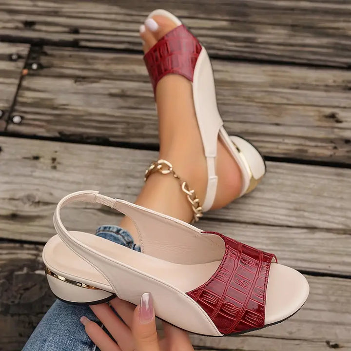 Soline™ | Sandales en cuir Rouge