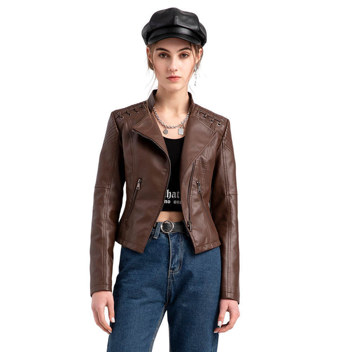 Célia™ | Veste en cuir d'agneau lavé