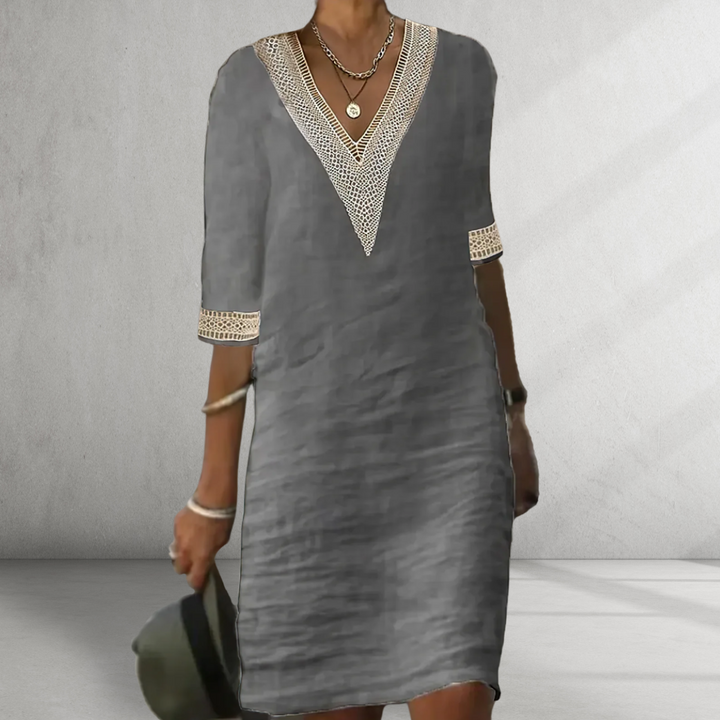 Delphine™ | Robe d'été en coton et lin