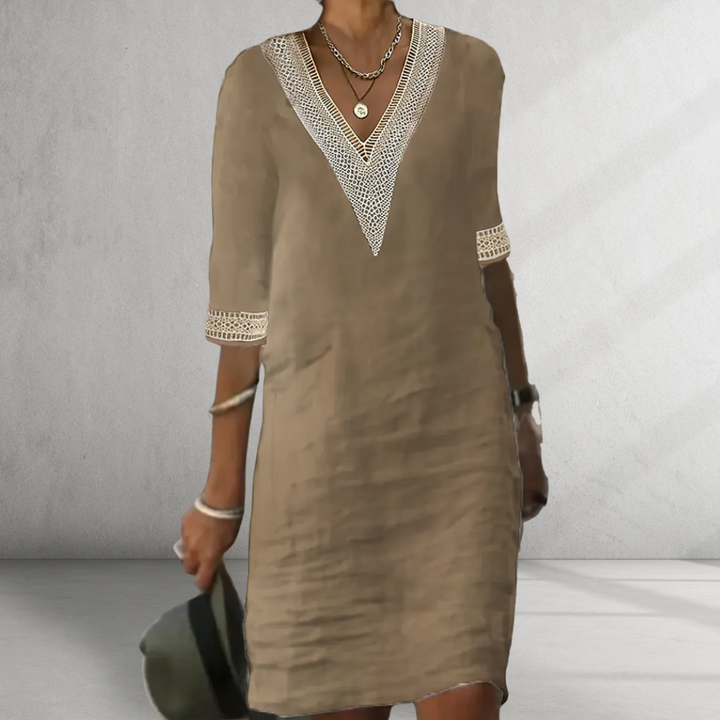 Delphine™ | Robe d'été en coton et lin