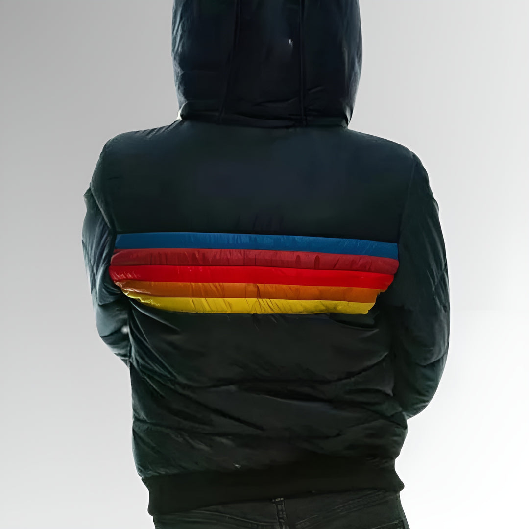 Virginie| Veste zippée à rayures arc-en-cie