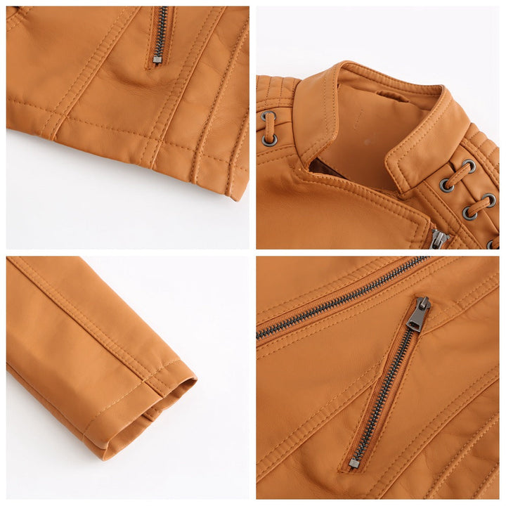 Célia™ | Veste en cuir d'agneau lavé
