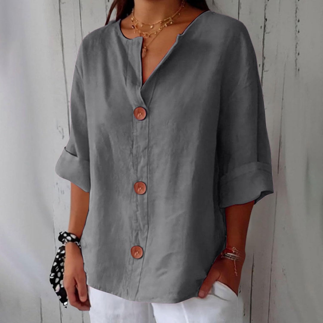 Florine™ | Blouse en Lin Décontractée