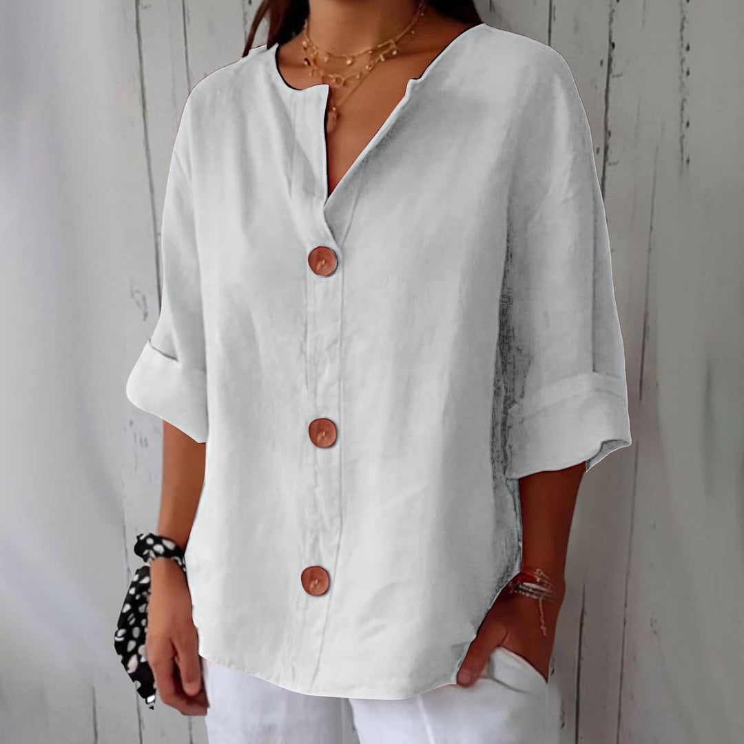 Florine™ | Blouse en Lin Décontractée