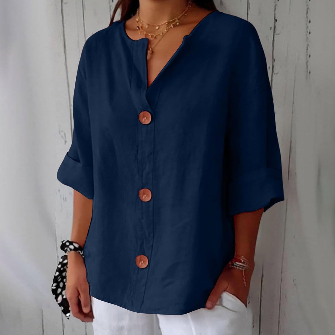 Florine™ | Blouse en Lin Décontractée
