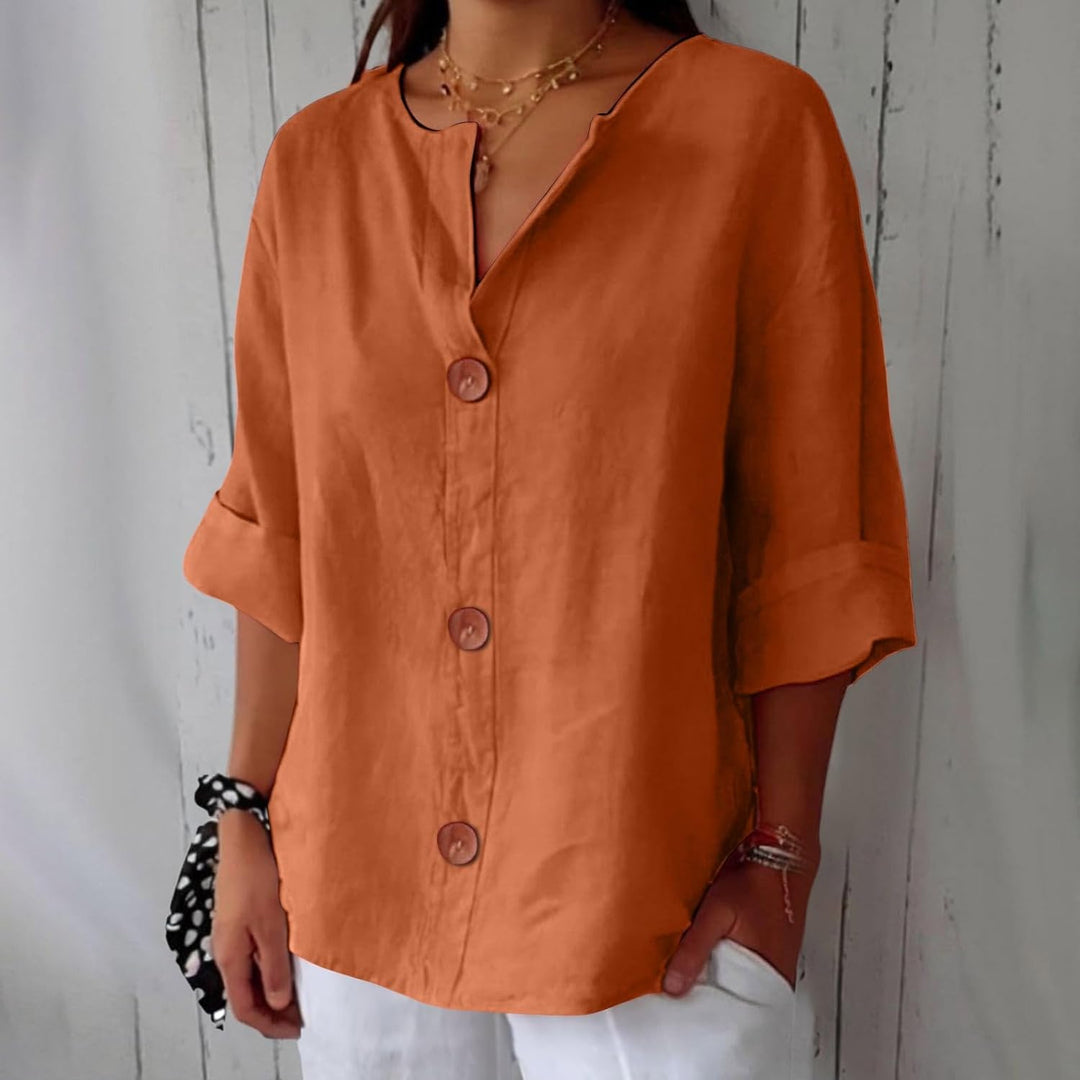 Florine™ | Blouse en Lin Décontractée