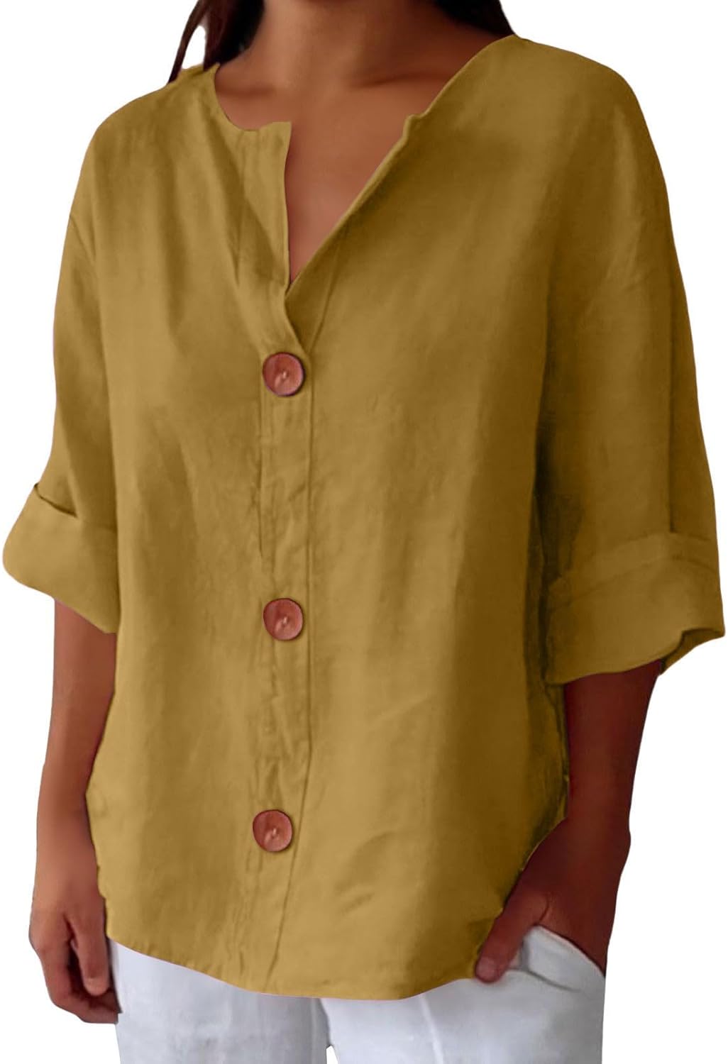 Florine™ | Blouse en Lin Décontractée
