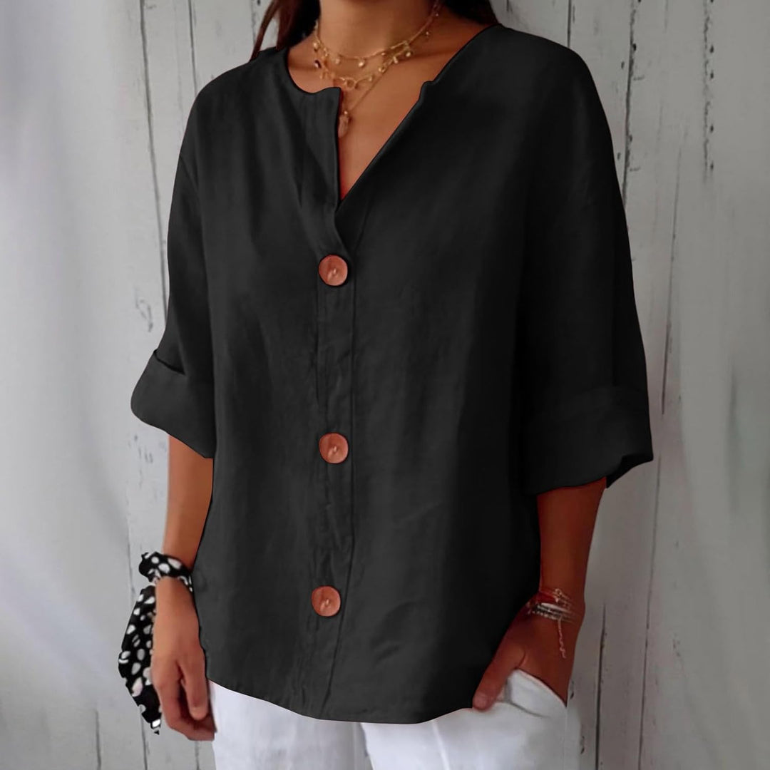 Florine™ | Blouse en Lin Décontractée