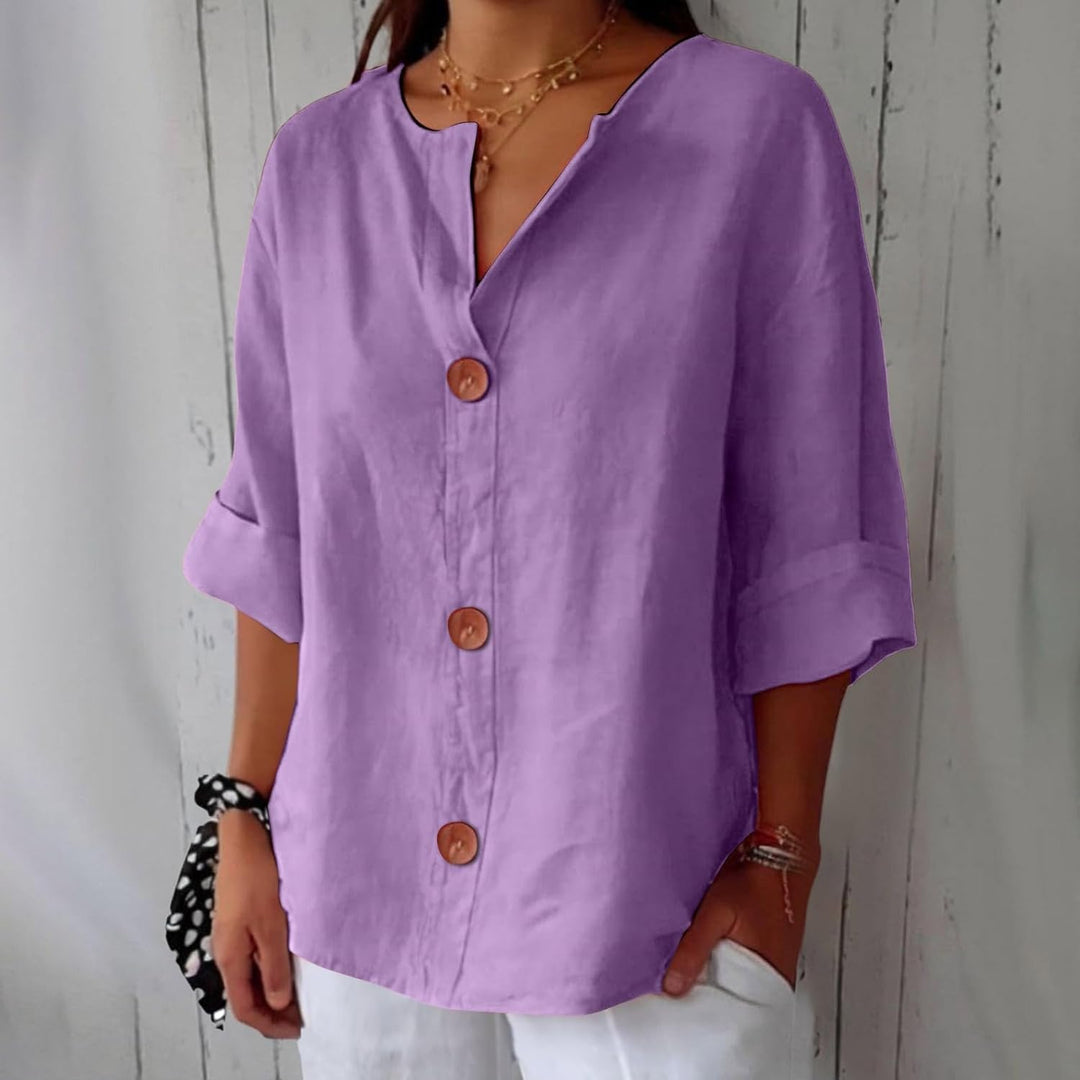 Florine™ | Blouse en Lin Décontractée