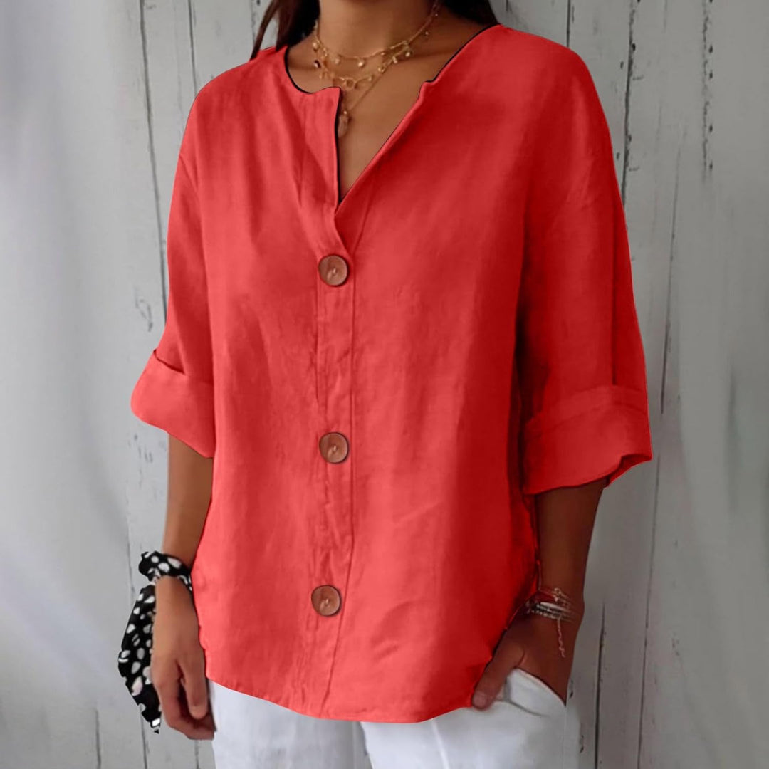 Florine™ | Blouse en Lin Décontractée