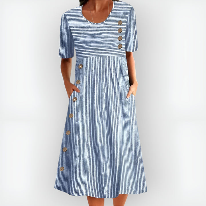 Simone™ | Robe Midi Rayée