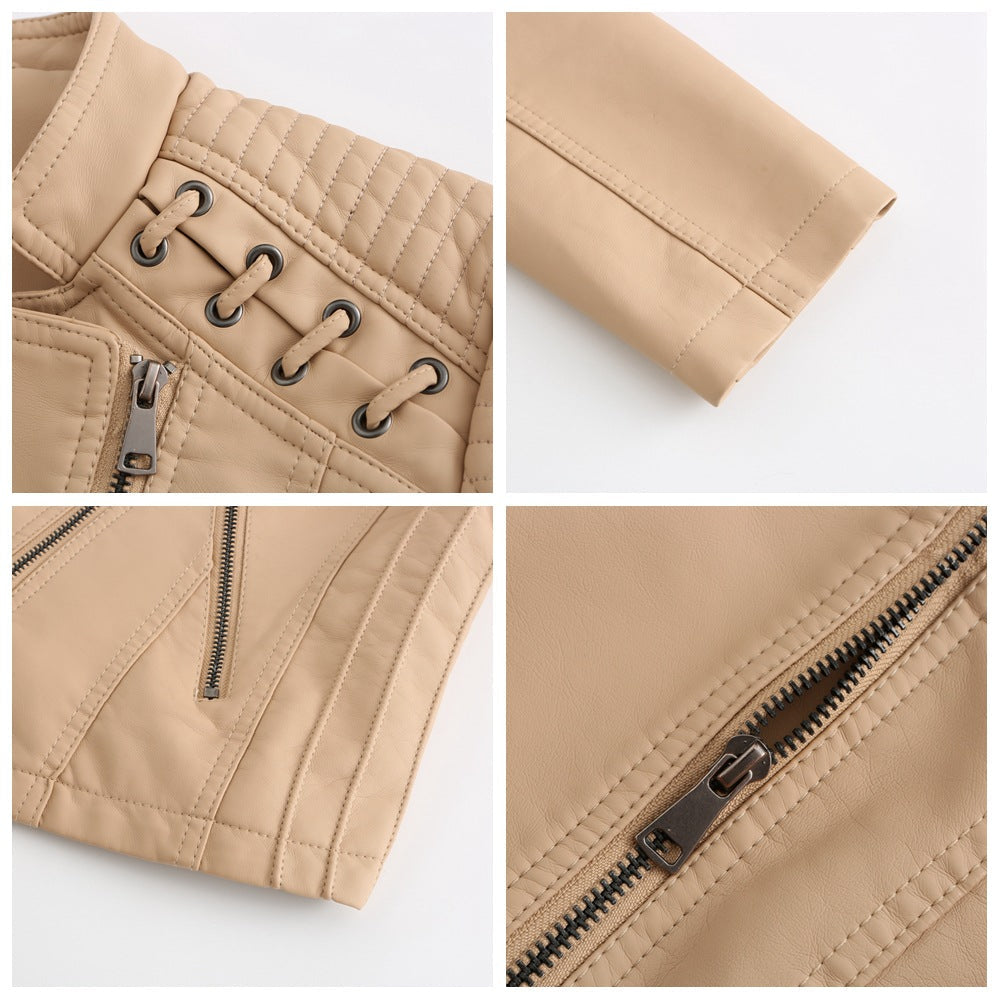 Célia™ | Veste en cuir d'agneau lavé