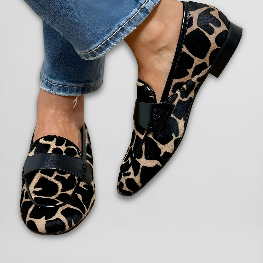 Isadore™ | Mocassins à imprimé animal et touches colorées