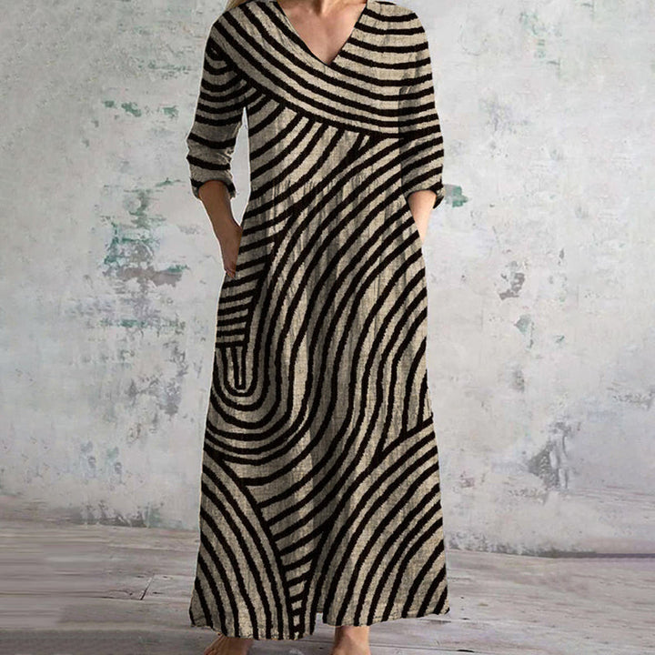 Sylviane™ | Robe Rayée Vintage