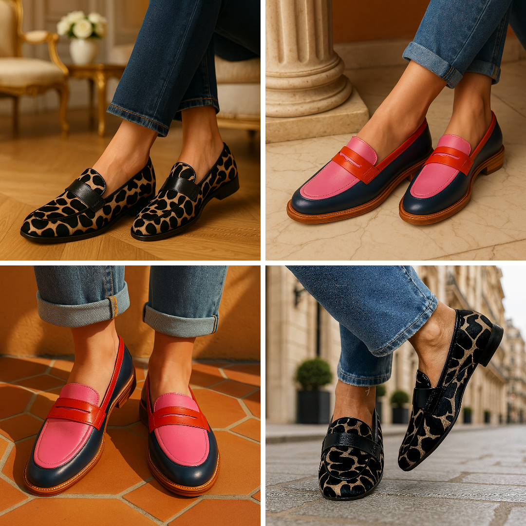 Isadore™ | Mocassins à imprimé animal et touches colorées