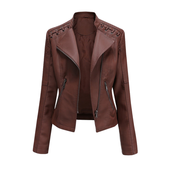Célia™ | Veste en cuir d'agneau lavé