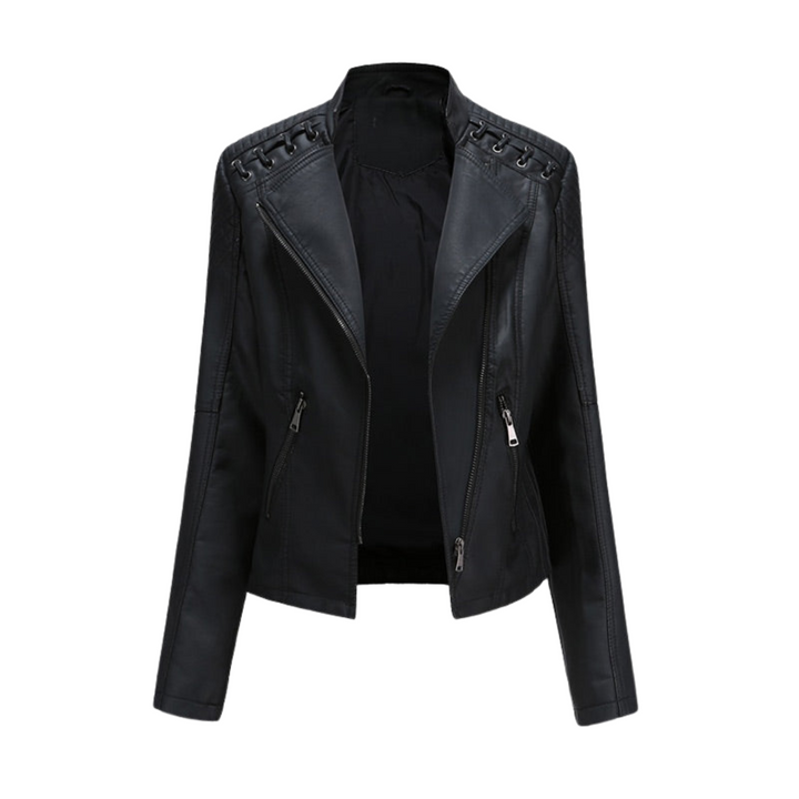 Célia™ | Veste en cuir d'agneau lavé