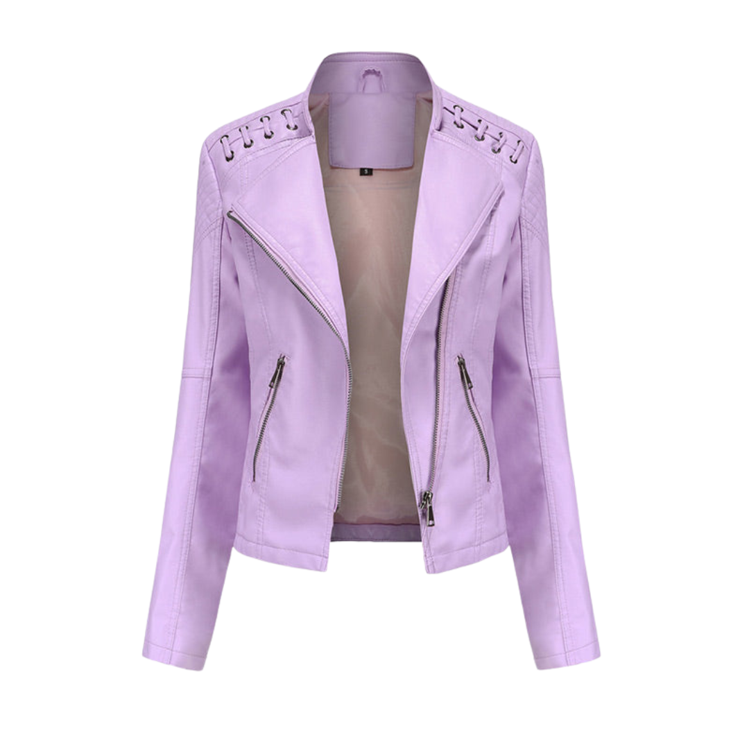 Célia™ | Veste en cuir d'agneau lavé