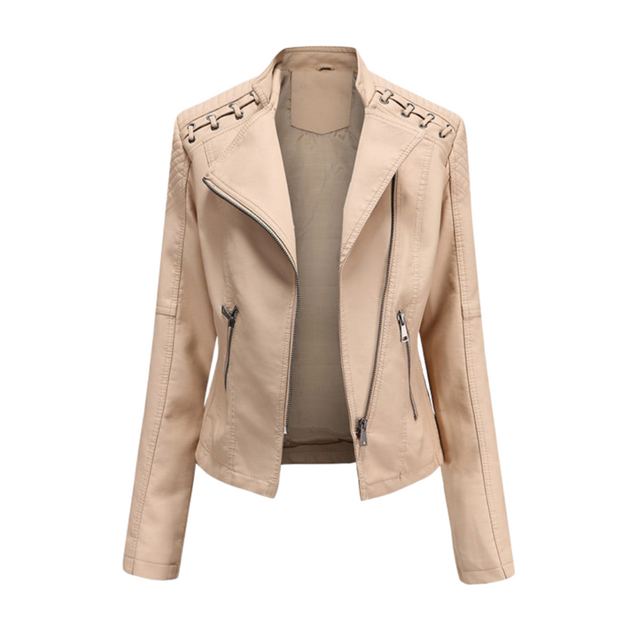 Célia™ | Veste en cuir d'agneau lavé