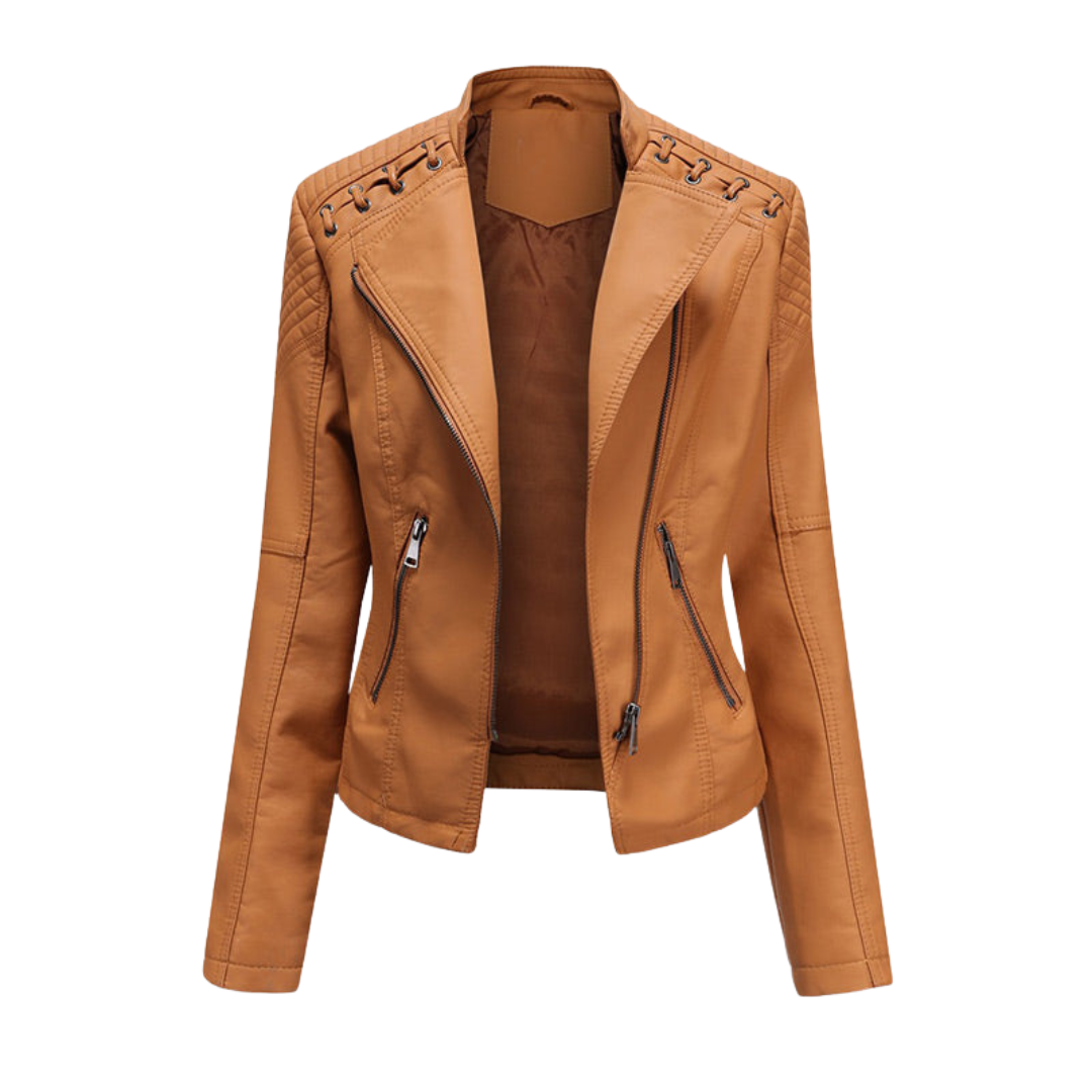 Célia™ | Veste en cuir d'agneau lavé
