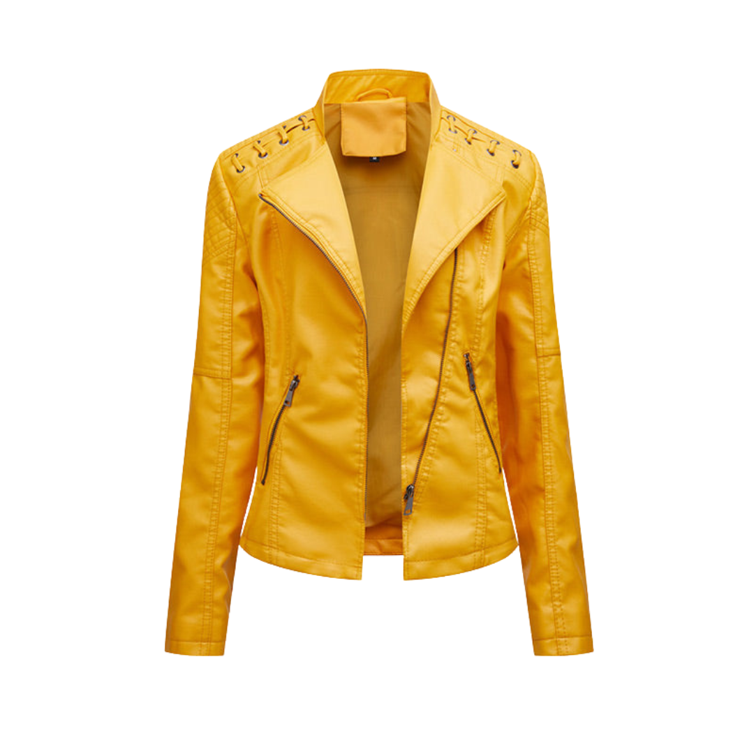 Célia™ | Veste en cuir d'agneau lavé