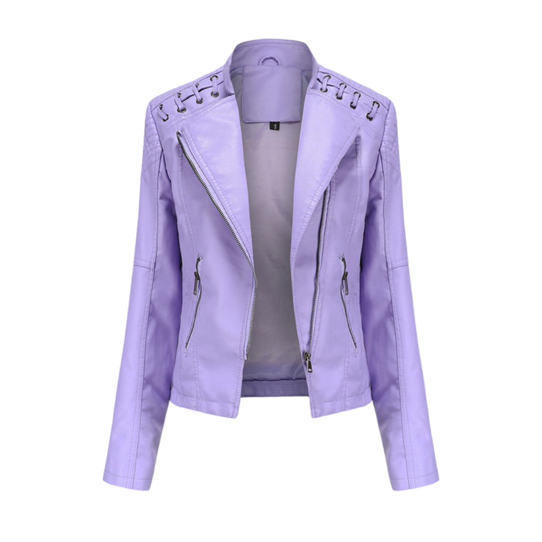Célia™ | Veste en cuir d'agneau lavé