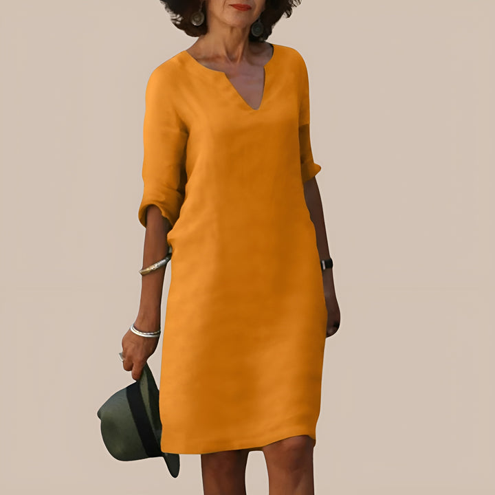 Josette™ | Robe élégante à col V Orange