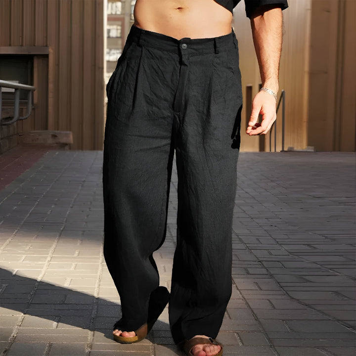 Clovis™ | Pantalon en Lin à Jambes Larges