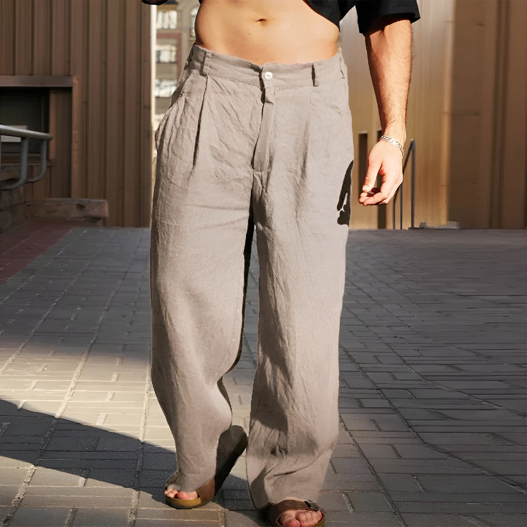 Clovis™ | Pantalon en Lin à Jambes Larges