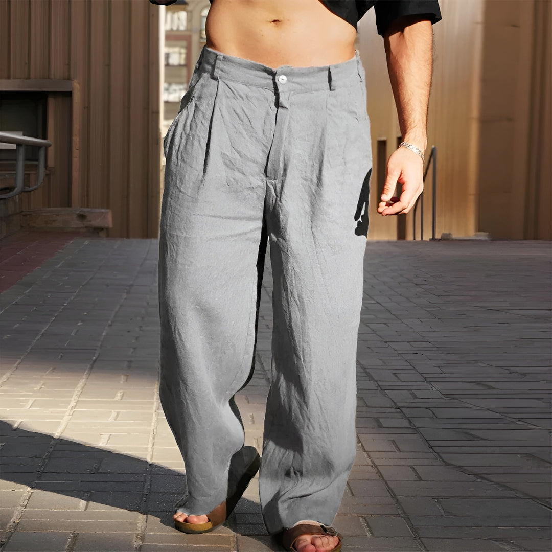 Clovis™ | Pantalon en Lin à Jambes Larges
