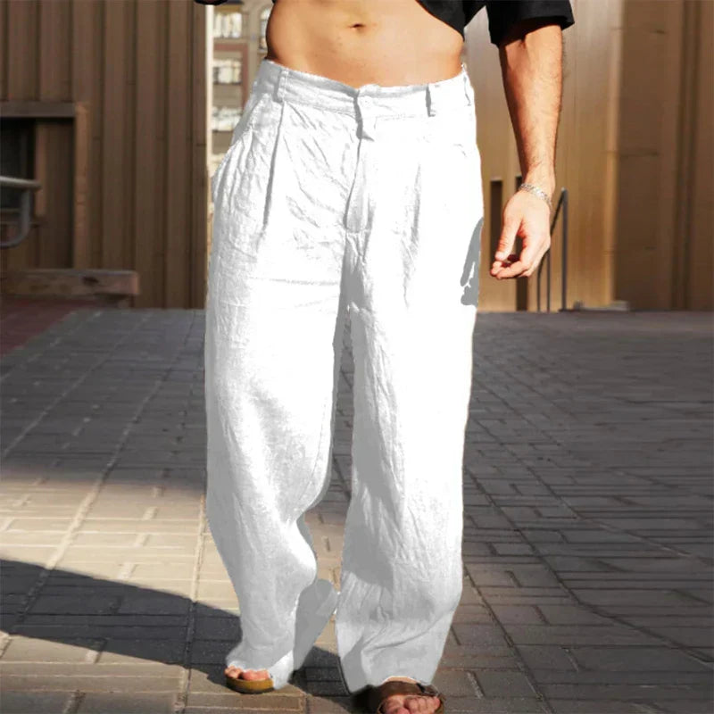 Clovis™ | Pantalon en Lin à Jambes Larges