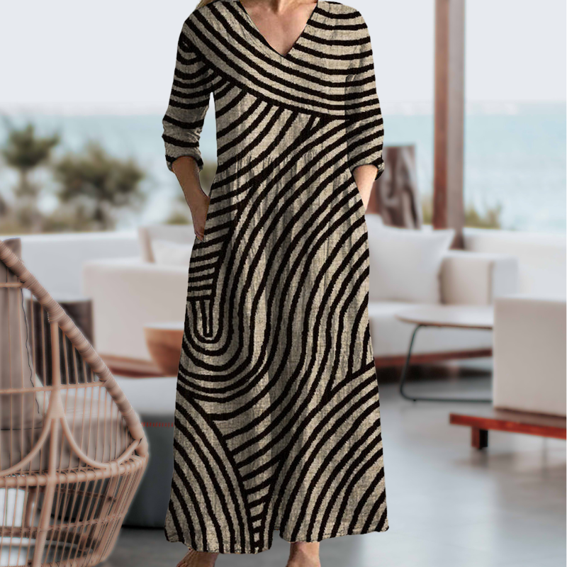 Sylviane™ | Robe Rayée Vintage