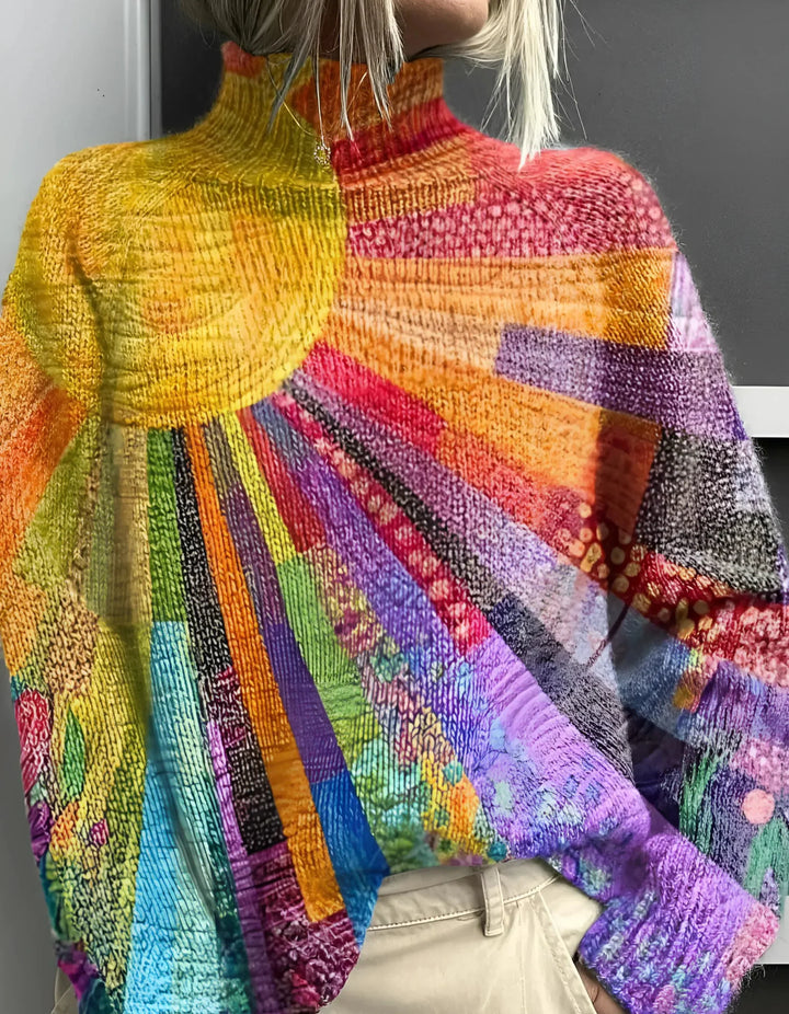 Camille™ | Pull à Col Roulé Coloré et Joyeux