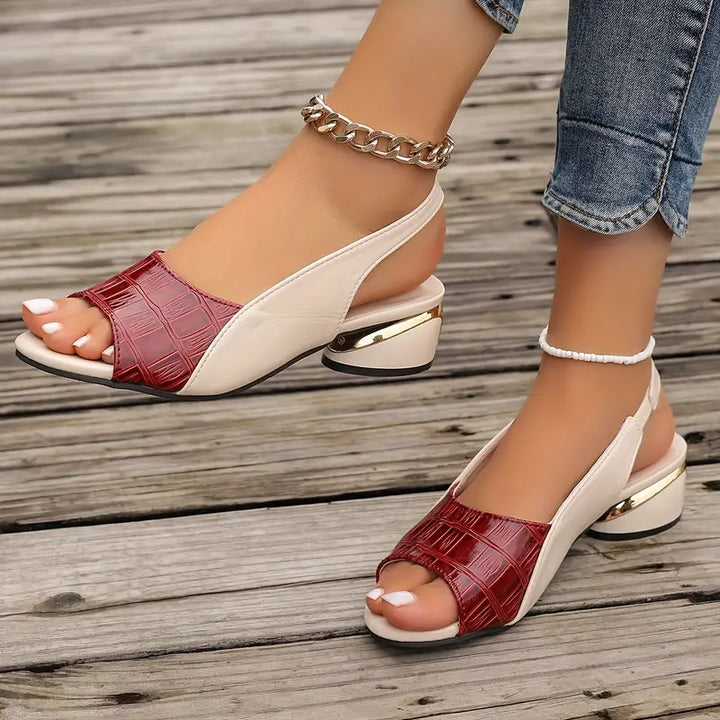 Soline™ | Sandales en cuir Rouge