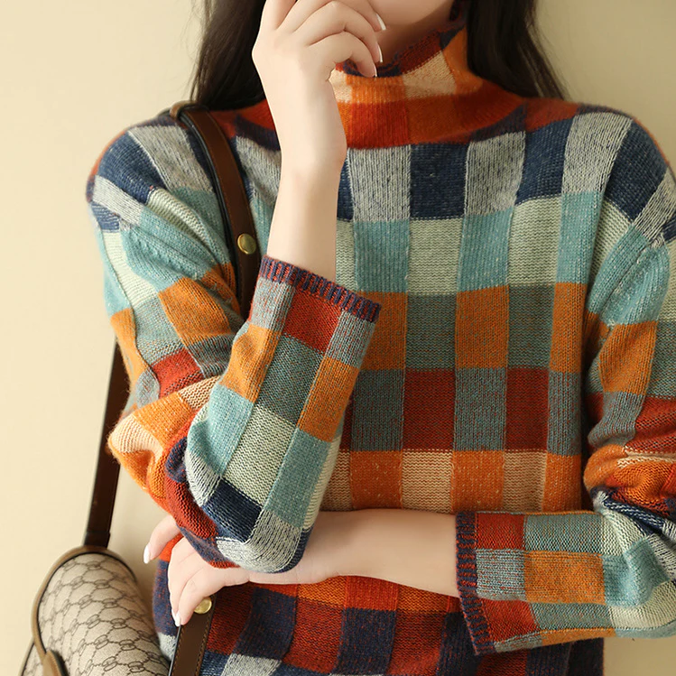 Pauline™ | Pull à col roulé en patchwork