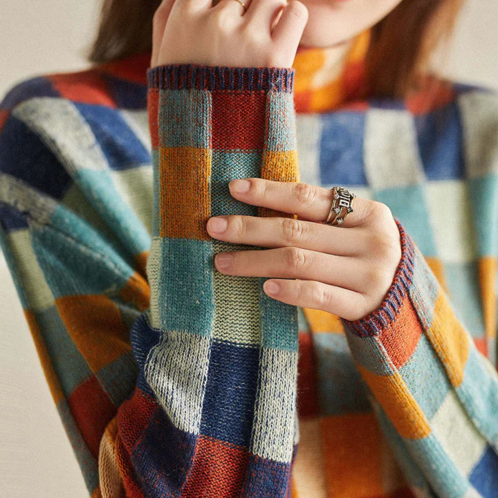 Pauline™ | Pull à col roulé en patchwork