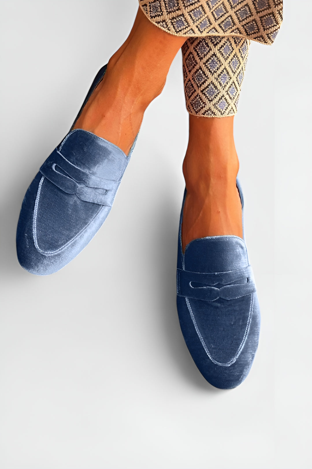 Rosemonde™ | Mocassins en velours à patchwork