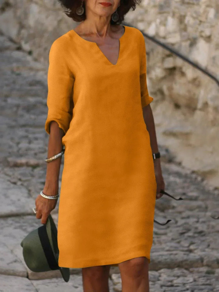 Josette™ | Robe élégante à col V Orange