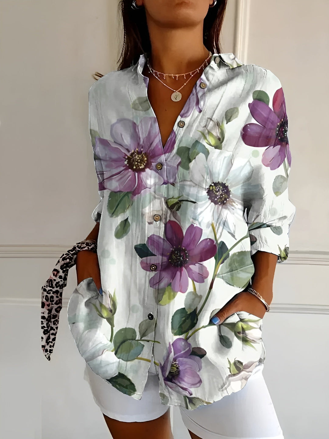 Jade | Blouse en Coton à Motif Floral